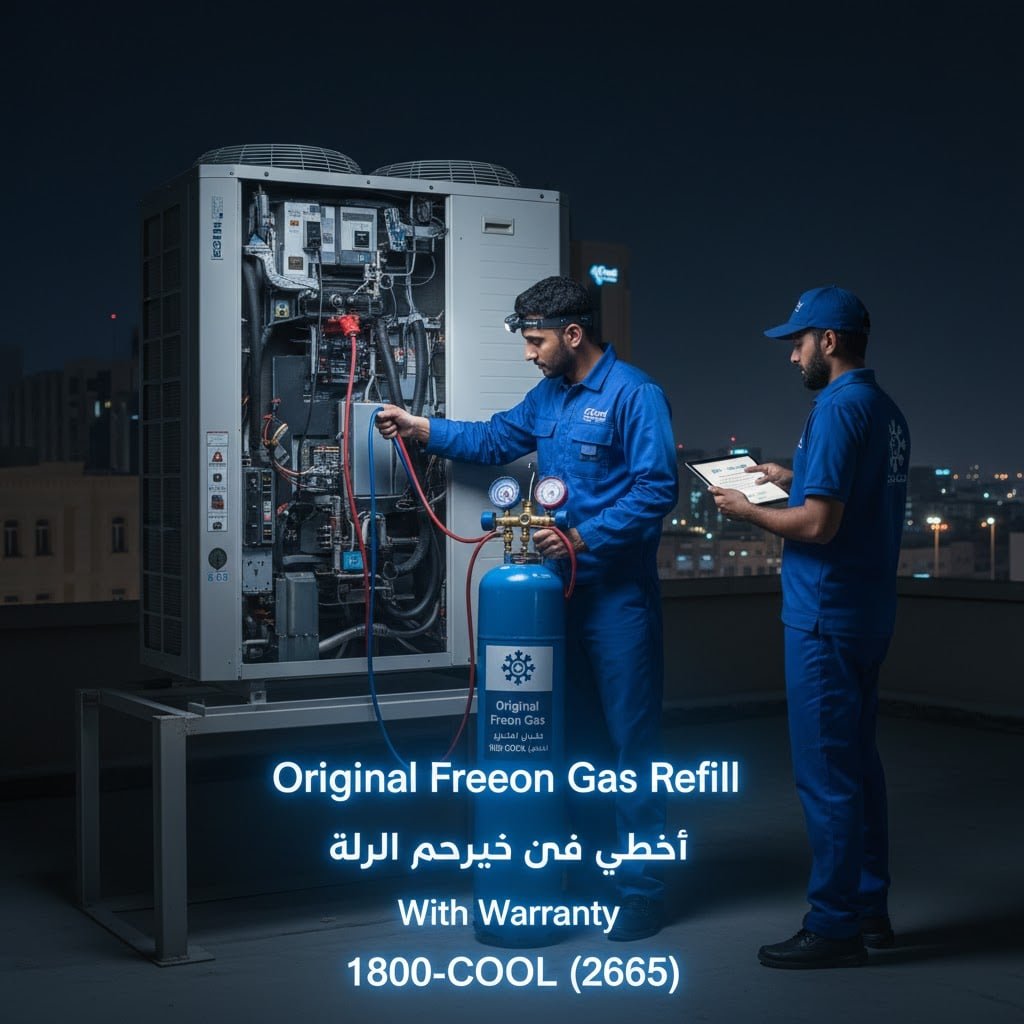 تعبئة غاز فريون اصلي للمكيفات والسنترال مع الكفالة