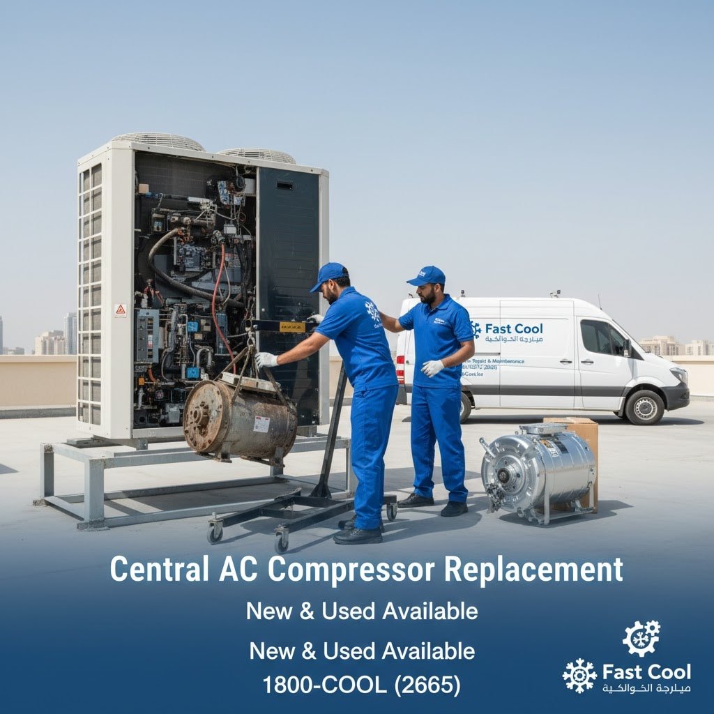 تبديل كمبريسر تكييف مركزي جديد ومستعمل